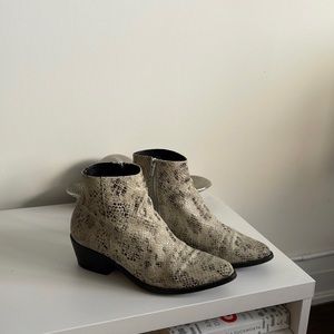 Grey snake leather bootie